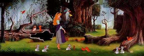 Cel of Briar Rose in the Forest 